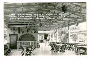 Postal De Colección RPPC CUIDAD DE VALLES México HOTEL COVADONGA Bar - Imagen 1 de 2