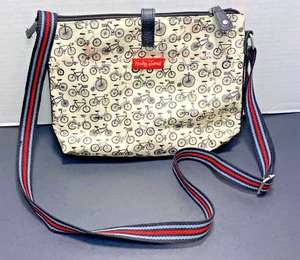Nicky James London Crossbody Purse w/Bicycle Red Blue White - Picture 1 of 9