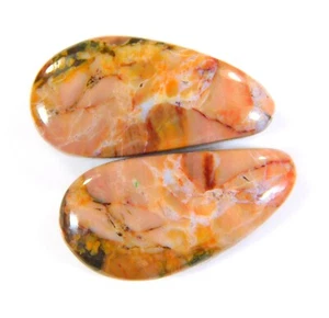 Par de pendientes de piedras preciosas de cabujón de 20 quilates de poligrama natural para hacer CB = 0154 - Imagen 1 de 7