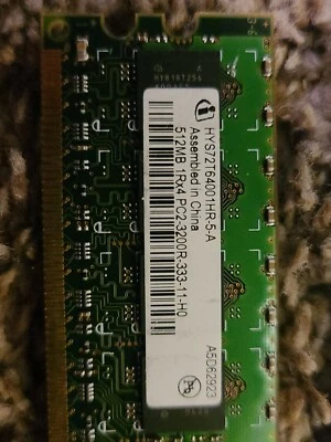 Infineon HYS72T64001HR-5-A R512MB 1Rx4 PC2-3200R-333-11-H0AM Memory - Image 1 of 4