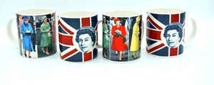Queen Elizabeth II Keramik Tassen 11oz 4er Set - Bild 1 von 3