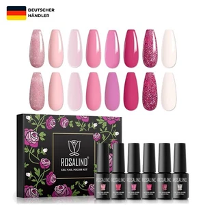 Langlebiges UV Gel Nagellack Set mit 8 Rosa Glitzerfarben – Ideal für Anlässe - Bild 1 von 12
