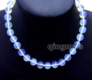 14mm Round High Quality Blue Opal Necklace for Women Jewelry 17" Chokers nec5260 - Picture 1 of 5