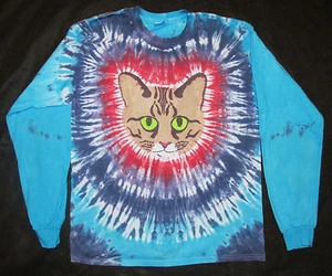 CAMISETA MARRÓN TABBY CAT MANGA LARGA CORBATA TINTE - Imagen 1 de 2