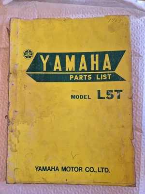 Vintage 1968 Yamaha L5T Motorcycle Parts List Manual - Image 1 of 2