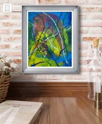 Original Art "Agitate" 9x12 Canvas Expressionism Abstract Design Home Art - Image 1 of 4
