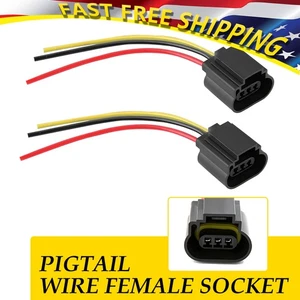 2X Front Turn Signal Light Bulb H13 9008 Socket Harness Wire 12V Car Accessories - Picture 1 of 7