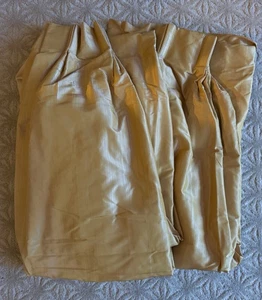 Maßgefertigte Seidentaft Seitenteile Paar 108" Ringelblume-Gold Plissee Vorhänge - Bild 1 von 7