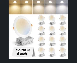 Confezione 12 Plafoniera LED Da Incasso 6 Pollici 5CCT Ultrasottile Con Scatola di Giunzione - Foto 1 di 5