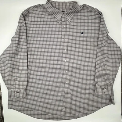 Camisa Brooks Brothers 4XL manga larga a cuadros con botones — elástica/sin planchar Foto 1 de 4