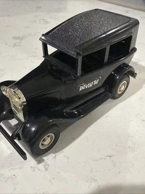 70's Vintage Tonka Black Ford Model T Sedan Car Rat-A-Tat-Tat Pressed Steel Toy  - Image 1 of 4