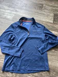 Vineyard Vines Pullover Mens Small Blue Stripe On The Go Sankaty Quarter Zip OTG - Picture 1 of 9