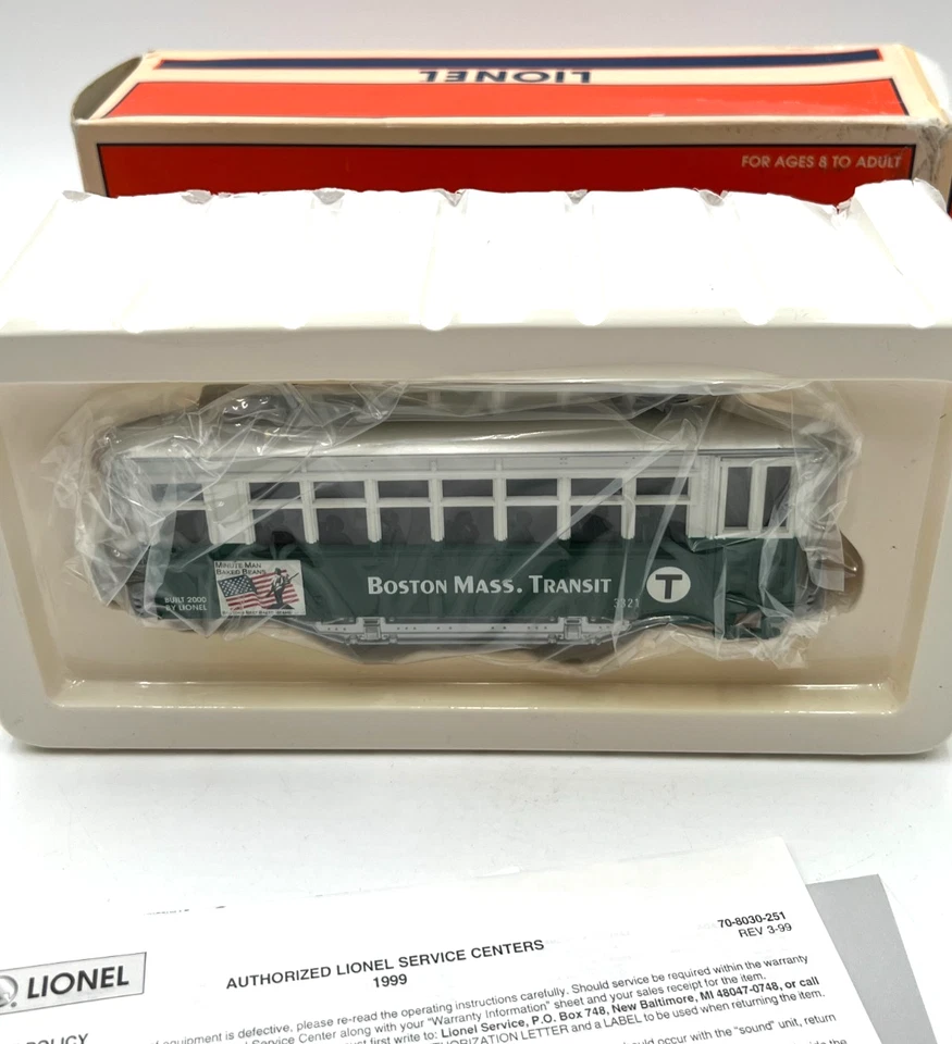 Lionel O Gauge Boston City Trolley Train Car Motorized Bump & Go #6-18452 New - Image 1 of 4