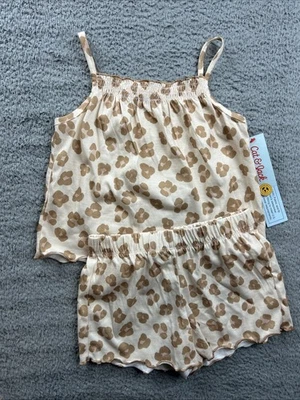Conjunto de pijama sin mangas de leopardo Cat & Jack para niñas talla pequeña 6/7 2 piezas Foto 1 de 4