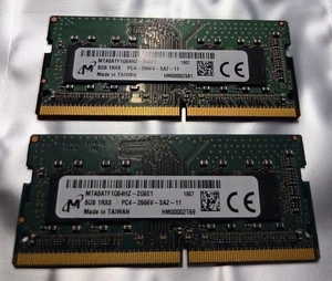 SET of 2 MICRON 8GB (16GB) MTA8ATF1G64HZ-2G6E1 1RX8 PC4-2666V SODIMM NON-ECC - Picture 1 of 1