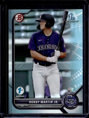 2022 Bowman 1st Edition Robby Martin Jr. Sky Blue Foil #BPPF-43 Rockies - Image 1 of 2