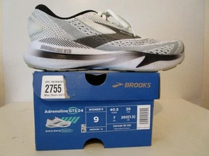 Brooks Adrenaline GTS 24 Women's Running Shoes White/Black/Pelican Size 9 - Picture 1 of 11