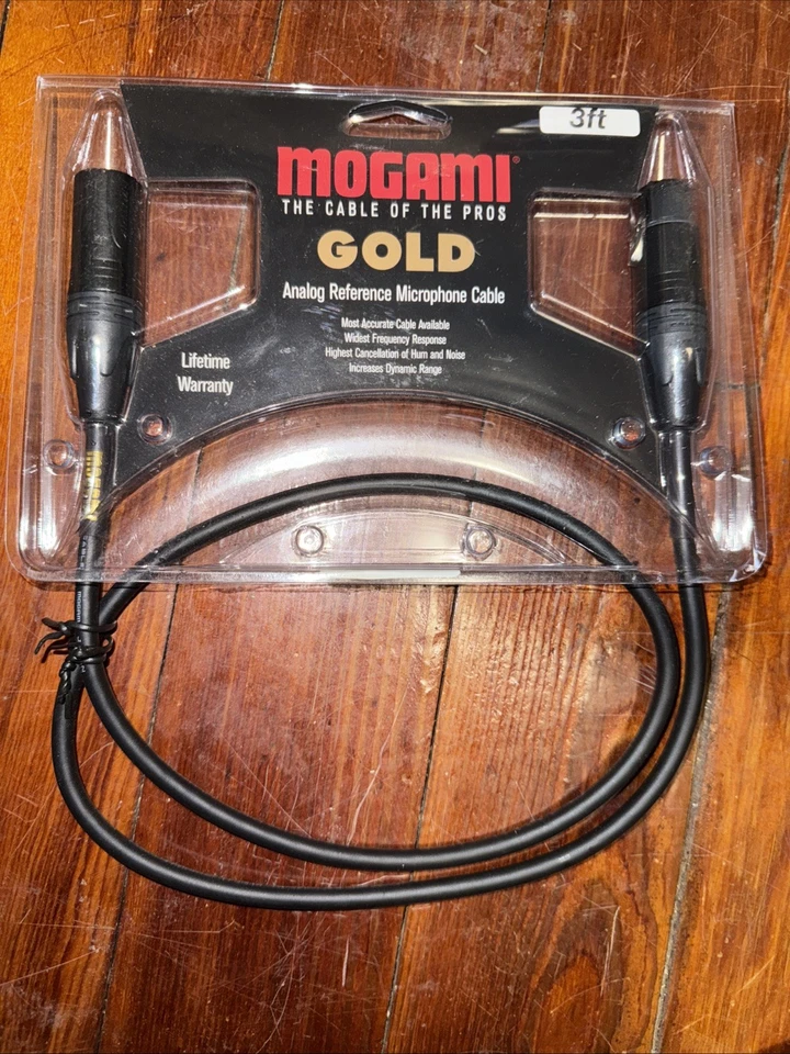 Mogami Gold Analog Reference Microphone Cable 3ft GOLD STUDIO-03 XLR New . - Image 1 of 1