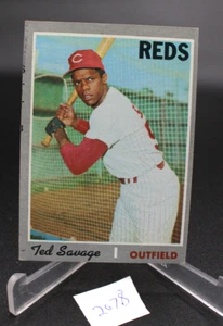 1970 Topps Baseball 602 Ted Savage Cincinnati Reds EXMT Miscut - Picture 1 of 2
