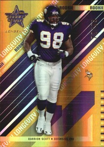2004 Leaf Rookies and Stars Longevity Gold Football Card #157 Darrion Scott /99