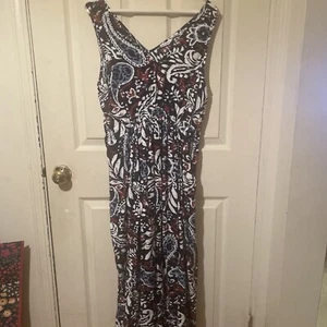 Lucky Brand ärmelloses Maxikleid Paisley dunkelblau weiß Boho Gr. XLarge Herbst - Bild 1 von 7