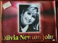 Olivia Newton John JSA Signed 16x22 Photo With 1999 Concert Ticket Autograph