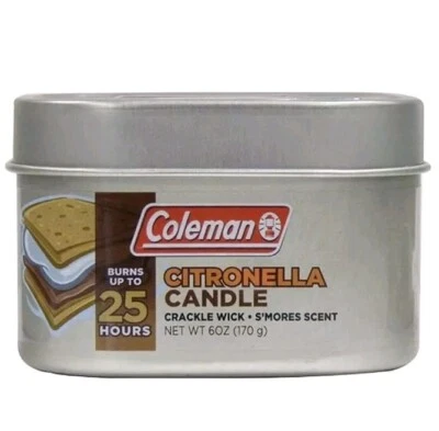 Coleman Scented Outdoor Citronella Candle Wooden Crackle Wick Smores Scent - Image 1 of 4
