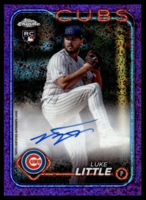 2024 Topps Chrome Purple Speckle Auto Luke Little Auto /299 Chicago Cubs #RA-LL - Image 1 of 2