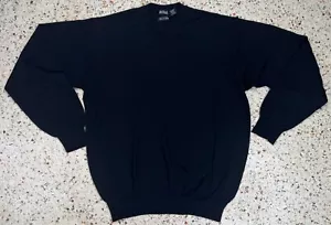 111 State Made In Italy Herren Schwarz 100% Wolle Pullover Größe LT - Bild 1 von 6