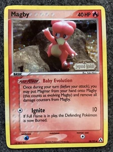 Pokemon Magby 58/92 Stamped Reverse Holo RARE EX Legend Maker Set (2006) LP - Picture 1 of 2