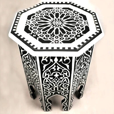 Table d'appoint orientale marocaine table de chevet table à thé noir - Photo 1/3