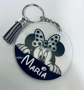 Disney Mickey/Minnie Mouse Personalised Keyring, Name Tag Novelty Gift, Present. - Picture 1 of 7