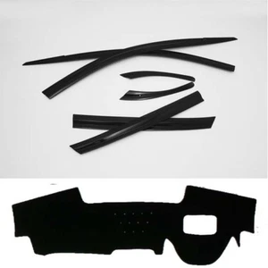 Smoke Weather Shields 6p with Dash Mat Cover for 2022 Hyundai Kona with HUD - Picture 1 of 12