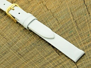 Speidel Vintage White Calfskin w Gold Tone Buckle Watch Band NOS Unused 10mm - Picture 1 of 5