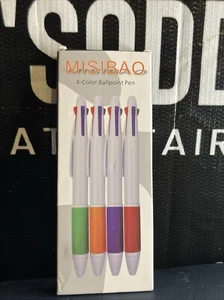 4 x Multi Colour 4 In 1 Retractable Ballpoint Pen Ball Pens Black Blue Red Green - Picture 1 of 4