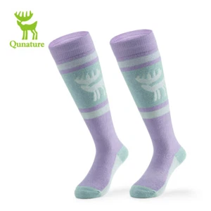 Qunature Ski Socks 5 Packs Merino Wool Over The Calf Non-Slip Cuff for Men&Women - Picture 1 of 25