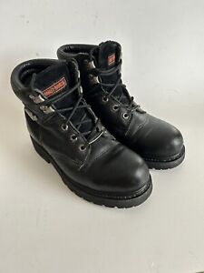 Harley-Davidson Boots Women's Size 7.5 US Black Leather Steel Toe Biker 81015