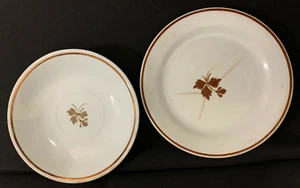 Alfred Meakin Tea Leaf Royal Ironstone China Saucer & Bread & Butter 6" Plate - Picture 1 of 10