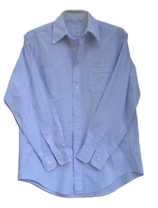 Brooks Brothers Madison MED Blue Pink Plaid Cotton Seersucker Long Sleeve Shirt - Picture 1 of 8