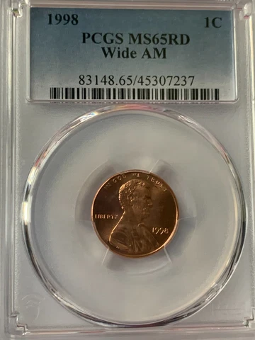 1998 Wide Am PCGS MS65RD Lincoln Memorial Cent Cover