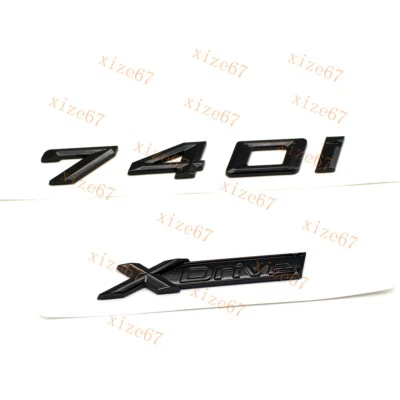 Emblema negro brillante para serie 7 740i + letras número XDrive insignia maletero trasero Foto 1 de 4