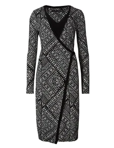 M&S Collection GEOMETRIC PRINT WRAP DRESS ~SIZE 8~ T421668 - Picture 1 of 11