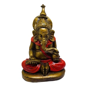 Resin Ganesh Ganesha Elephant Hindu Deity Statue Fair Trade Hand Made - Picture 1 of 8