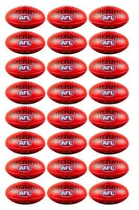 24 AFL Red Ball cupcake Toppers, Icing sheets, cake toppers PRE-CUT - Picture 1 of 1