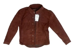 Women’s Reiss Rust Suede Button Overshirt Size Extra Small MSRP$695 - Picture 1 of 5