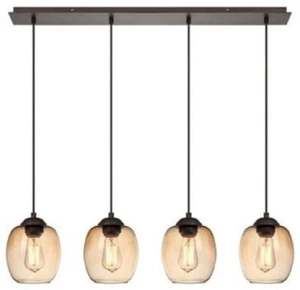 $695 NEW GEORGE KOVACS Bubble Pendant Copper Bronze 4-Light Kitchen Island - Picture 1 of 7