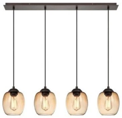 $695 NEW GEORGE KOVACS Bubble Pendant Copper Bronze 4-Light Kitchen Island - Image 1 of 4