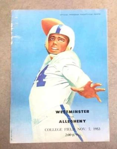 ALLEGHENY (PA) @ WESTMINISTER COLLEGE (PA) COLLEGE FOOTBALL PROGRAM - 1953 - EX - Picture 1 of 3