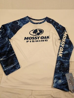 Teen Boys Mossy Oak Fishing Long Sleeve Quick Dry Tshirt Size 14/16 - Image 1 of 4