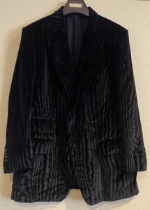 Tom Ford Velvet Embossed Moiré Atticus Tuxedo Jacket  BLK  Sz 50 (60 EUR) 11ML40